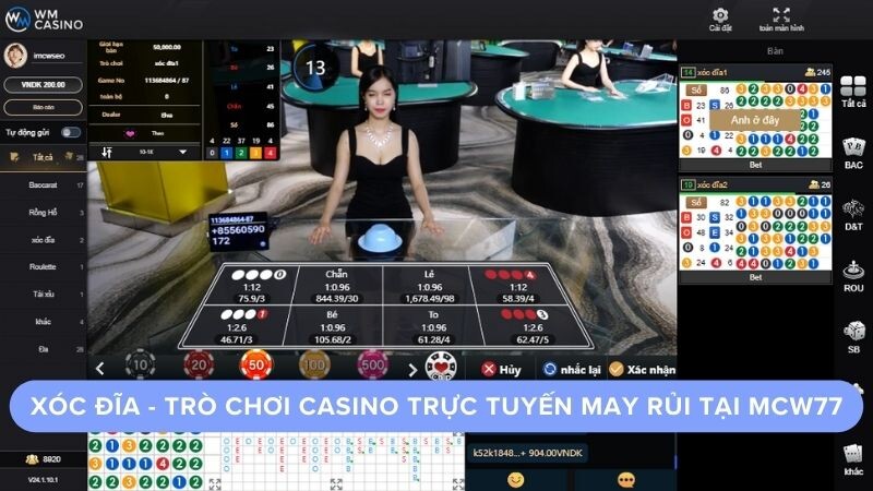 Xóc đĩa - Trò chơi casino trực tuyến may rủi tại mcw77